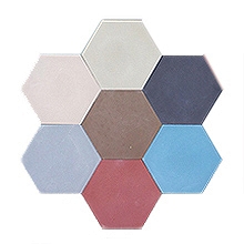 Patchwork - hexagonal cement one-color tiles 