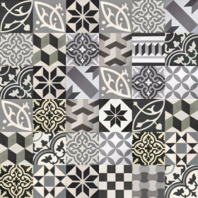 Patchwork cement tiles - shades of gray