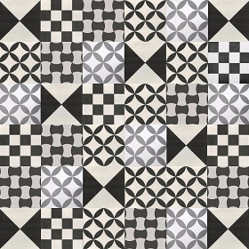 Patchwork cement tiles - balck and white - Quick delivery tiles